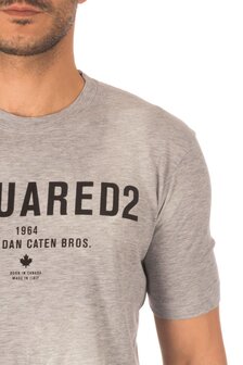 Dsquared T-shirt long grey-white Grijs 